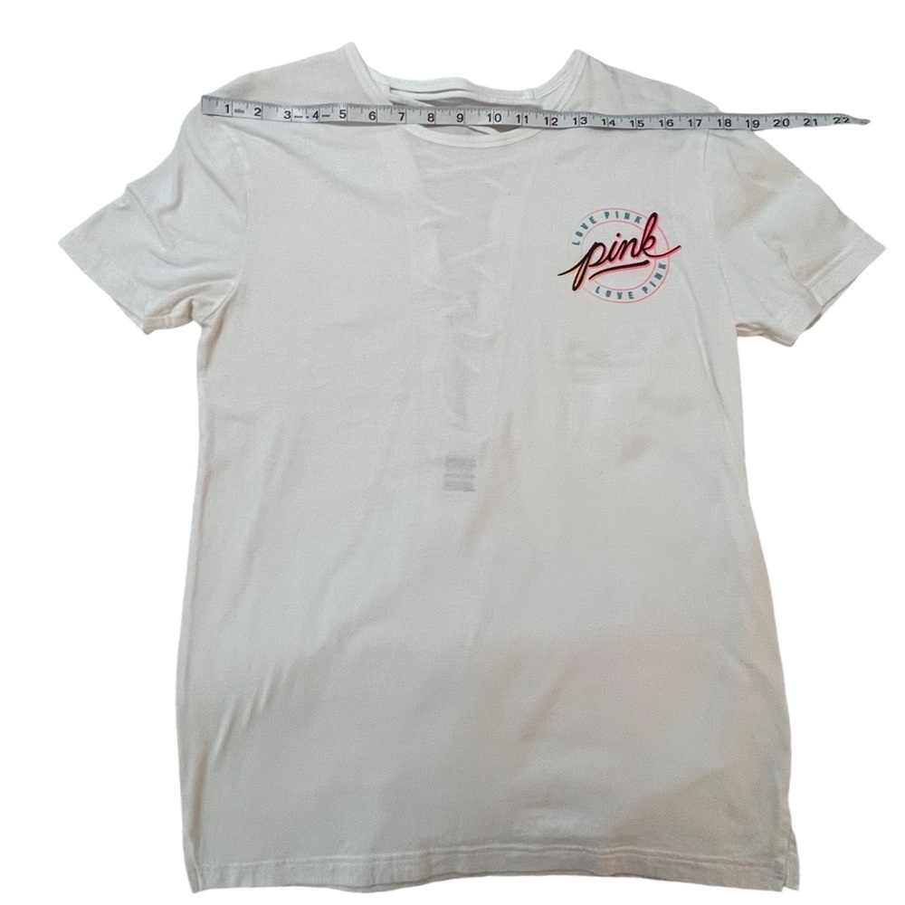 NWOT White Victoria Secret Pink XS Short Sleeve Top With Back Lacing - Picture 5 of 9